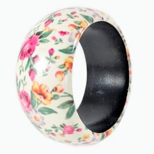 Cute Spring Floral Bangle Cuff Bracelet